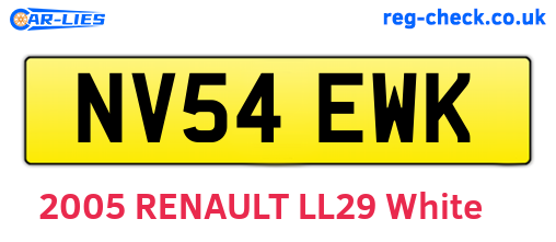 NV54EWK are the vehicle registration plates.