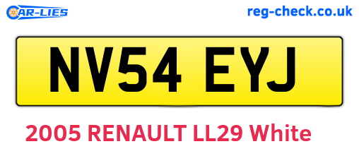 NV54EYJ are the vehicle registration plates.