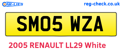 SM05WZA are the vehicle registration plates.