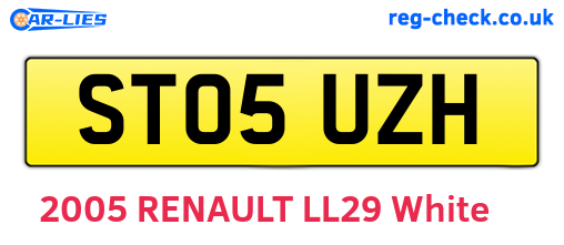 ST05UZH are the vehicle registration plates.