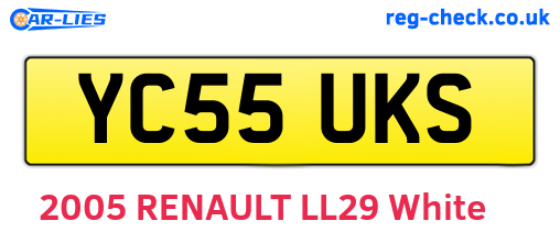 YC55UKS are the vehicle registration plates.