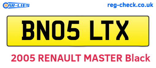 BN05LTX are the vehicle registration plates.