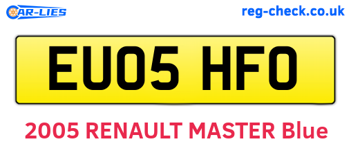 EU05HFO are the vehicle registration plates.