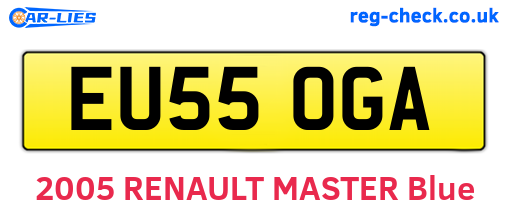EU55OGA are the vehicle registration plates.