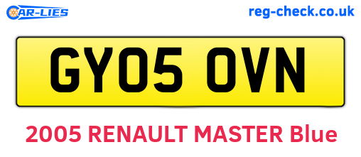 GY05OVN are the vehicle registration plates.