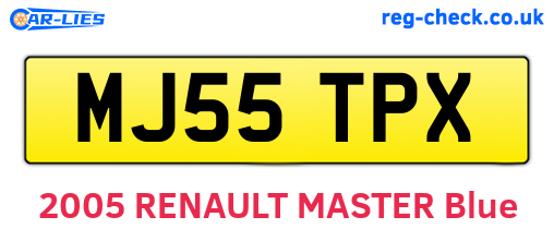 MJ55TPX are the vehicle registration plates.