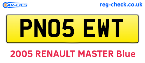 PN05EWT are the vehicle registration plates.