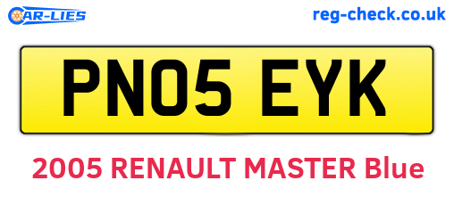 PN05EYK are the vehicle registration plates.