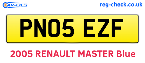 PN05EZF are the vehicle registration plates.