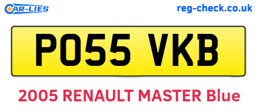 PO55VKB are the vehicle registration plates.