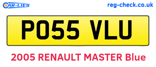 PO55VLU are the vehicle registration plates.