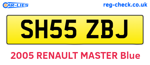 SH55ZBJ are the vehicle registration plates.