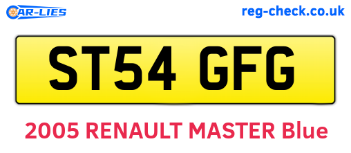 ST54GFG are the vehicle registration plates.