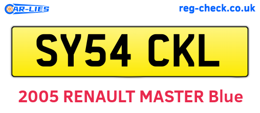 SY54CKL are the vehicle registration plates.