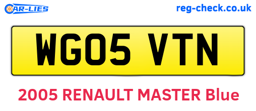 WG05VTN are the vehicle registration plates.
