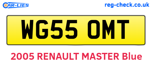 WG55OMT are the vehicle registration plates.