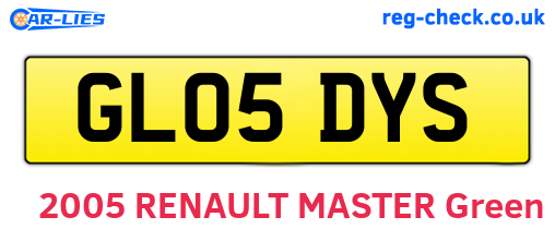 GL05DYS are the vehicle registration plates.