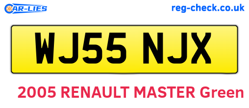 WJ55NJX are the vehicle registration plates.
