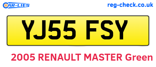 YJ55FSY are the vehicle registration plates.