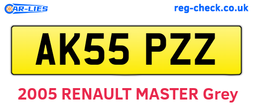 AK55PZZ are the vehicle registration plates.