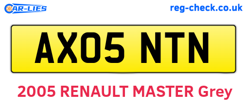 AX05NTN are the vehicle registration plates.