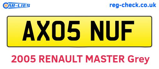 AX05NUF are the vehicle registration plates.