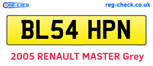 BL54HPN are the vehicle registration plates.