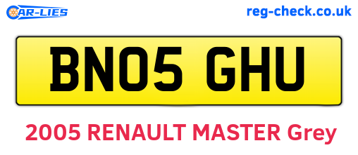 BN05GHU are the vehicle registration plates.