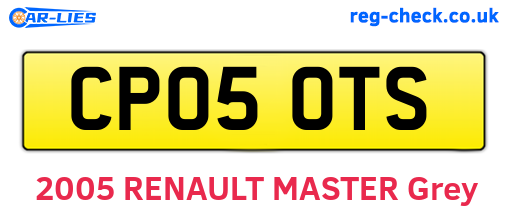 CP05OTS are the vehicle registration plates.