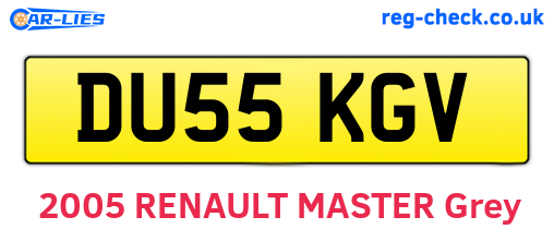 DU55KGV are the vehicle registration plates.