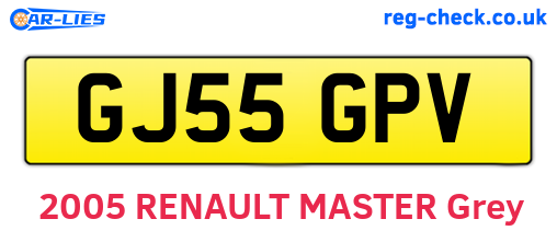 GJ55GPV are the vehicle registration plates.