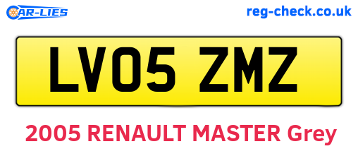 LV05ZMZ are the vehicle registration plates.