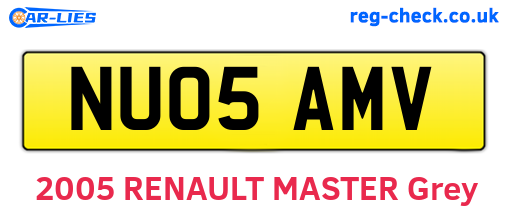 NU05AMV are the vehicle registration plates.
