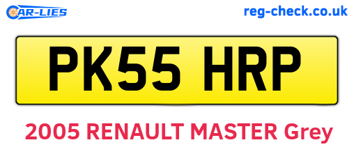 PK55HRP are the vehicle registration plates.