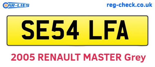 SE54LFA are the vehicle registration plates.