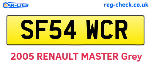 SF54WCR are the vehicle registration plates.