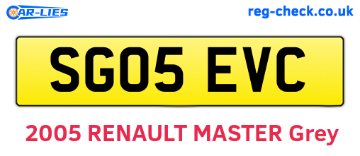 SG05EVC are the vehicle registration plates.