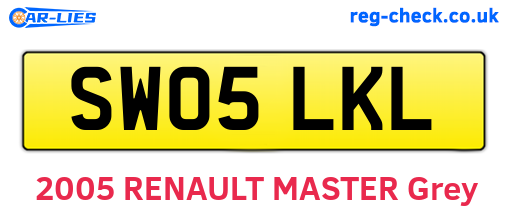 SW05LKL are the vehicle registration plates.