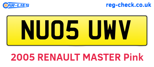 NU05UWV are the vehicle registration plates.