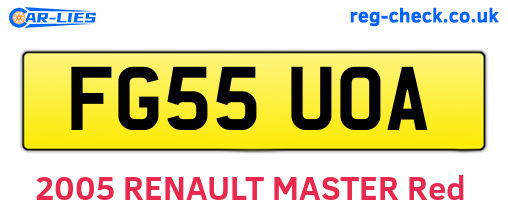 FG55UOA are the vehicle registration plates.