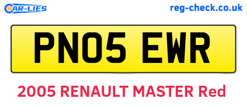 PN05EWR are the vehicle registration plates.