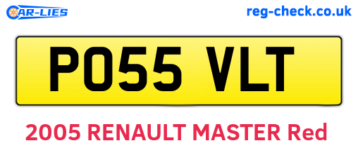 PO55VLT are the vehicle registration plates.