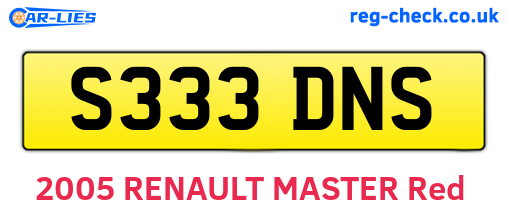 S333DNS are the vehicle registration plates.
