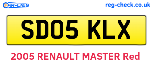 SD05KLX are the vehicle registration plates.