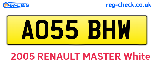 AO55BHW are the vehicle registration plates.