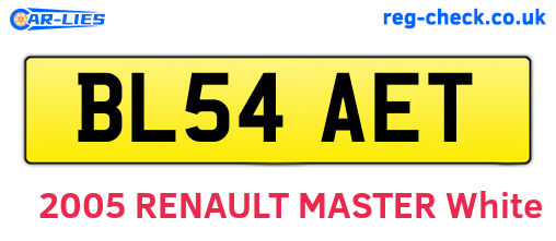 BL54AET are the vehicle registration plates.