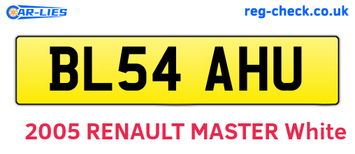 BL54AHU are the vehicle registration plates.