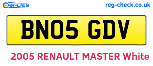 BN05GDV are the vehicle registration plates.