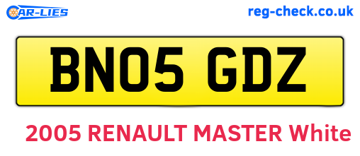 BN05GDZ are the vehicle registration plates.