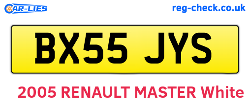 BX55JYS are the vehicle registration plates.